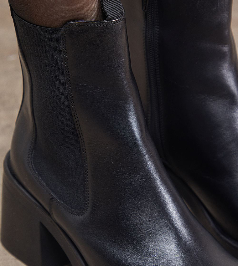 Barbara Suede Chunky Block Heeled Chelsea Boots