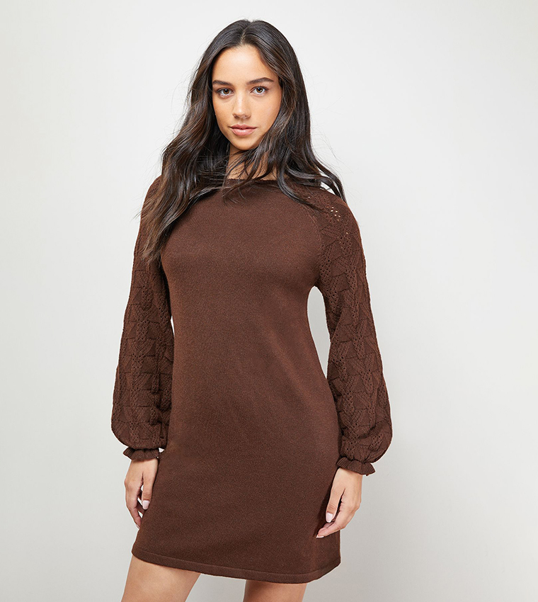 slash neck knit mini dress Knitted Mini Dress Women Floor-Length Short Sleeve Slash Neck Casual Knit Dress Synthetic Fiber Patchwork from Dhgate Basic & Casual Dresses