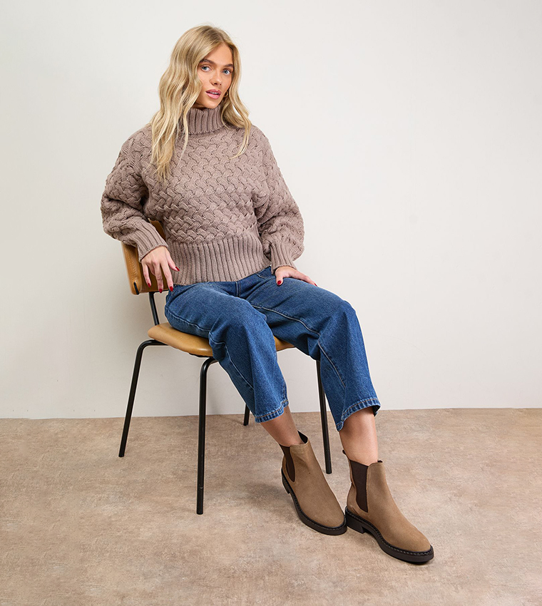 Betty Suede Chunky Chelsea Boots