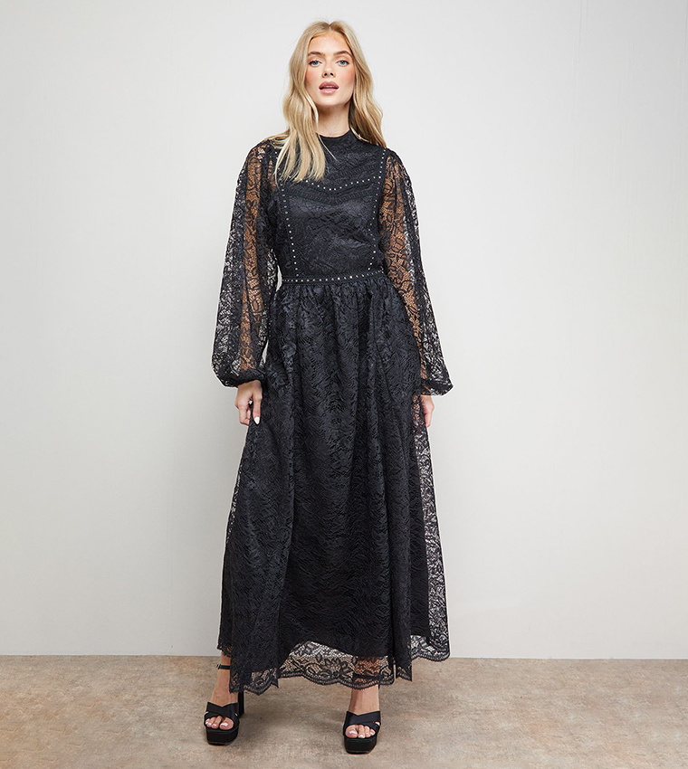 chinese dress ladies Oasis Babe Midi Dress in Black – Haute Glam Boutique main image 1