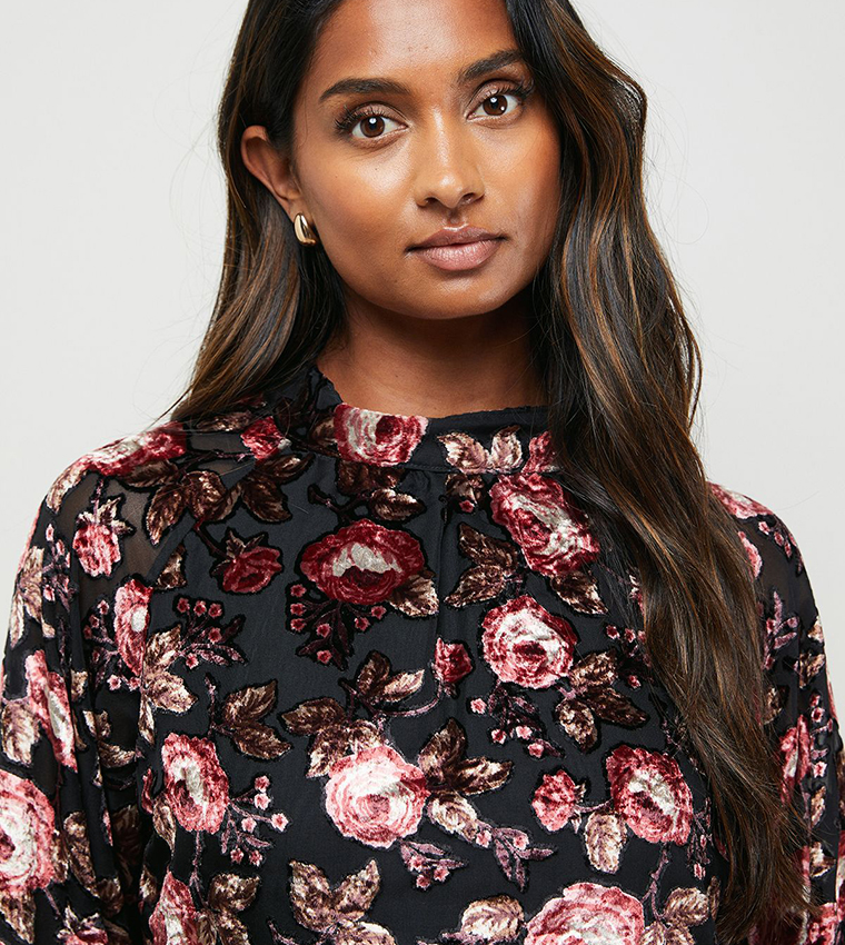 Devore Tiered Boho Mini Dress