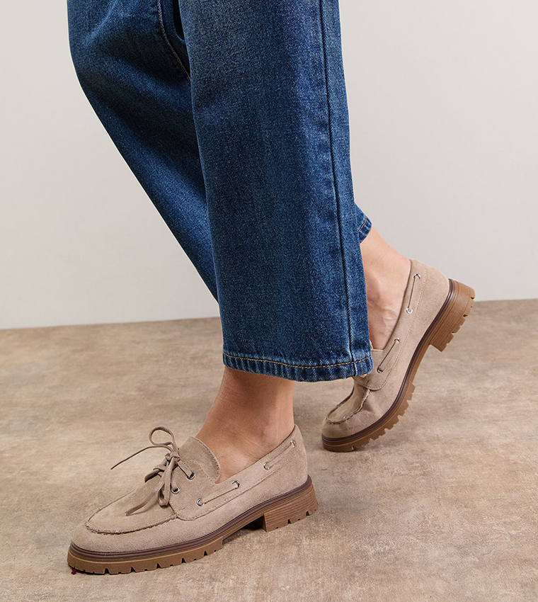 Claire Faux Suede Chunky Boat Shoes