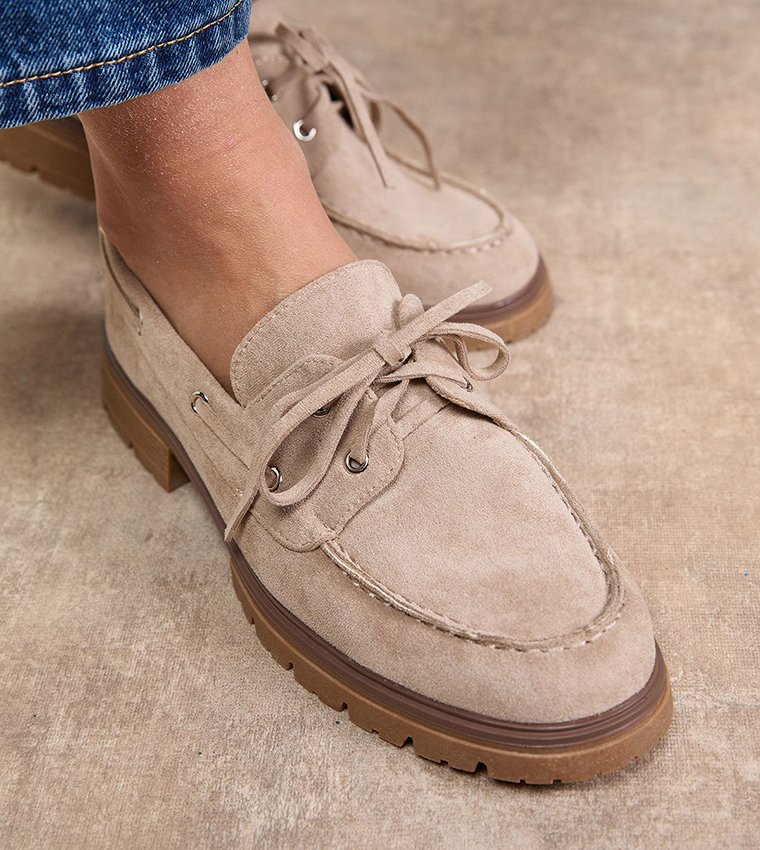 Claire Faux Suede Chunky Boat Shoes