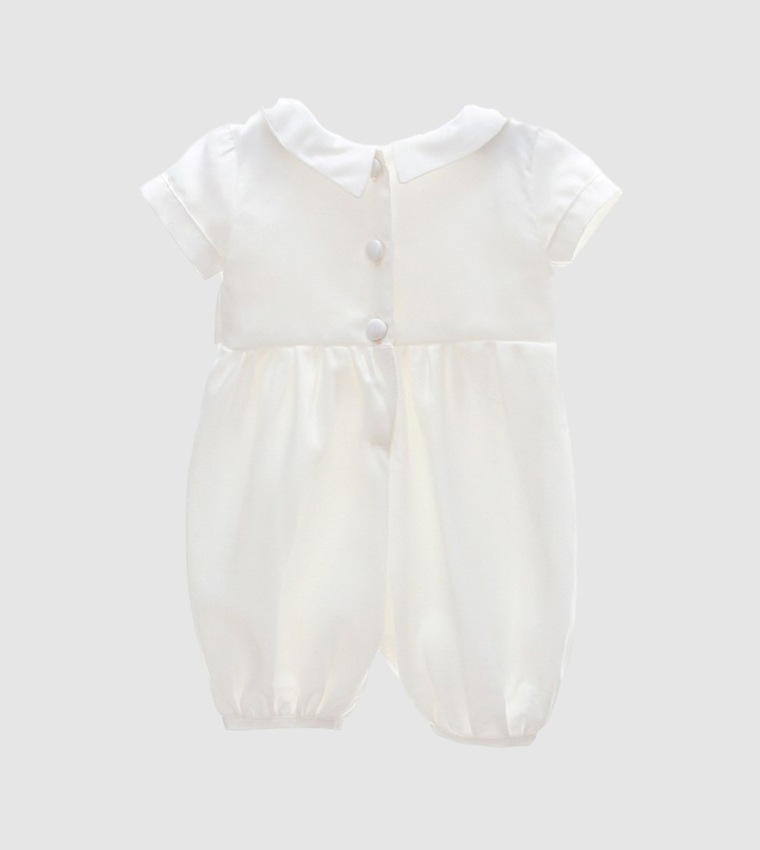 Solid Short Sleeves Jumpsuit with Cap