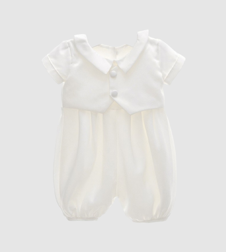 Solid Short Sleeves Jumpsuit with Cap