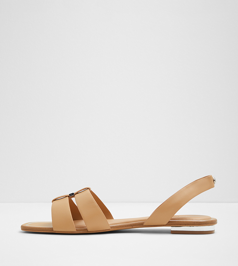 BALERA Textured Sling Black Flat Sandals