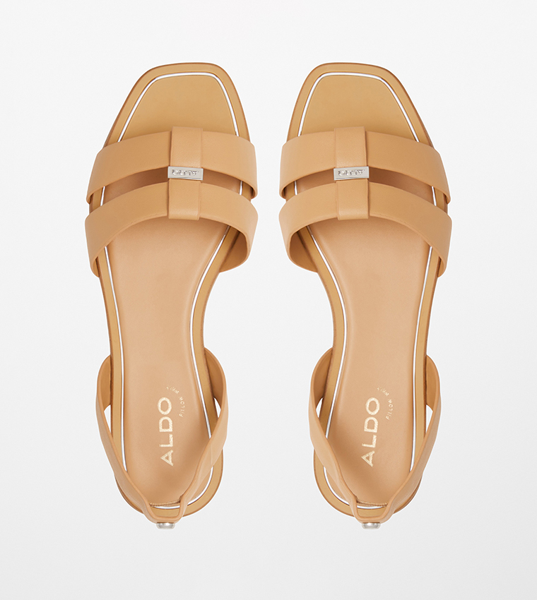 BALERA Textured Sling Black Flat Sandals