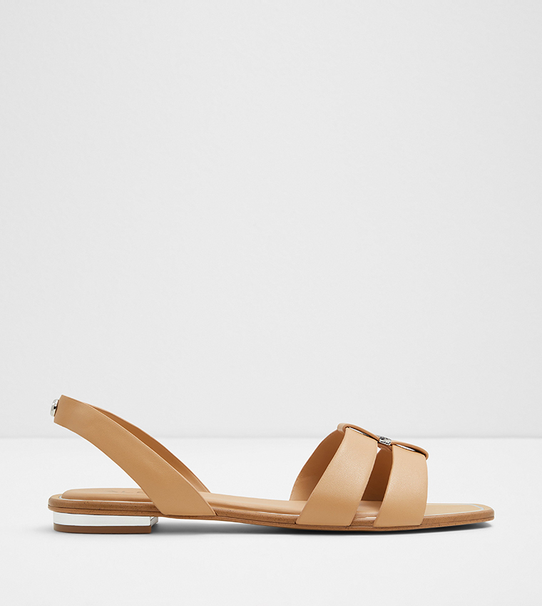 BALERA Textured Sling Black Flat Sandals