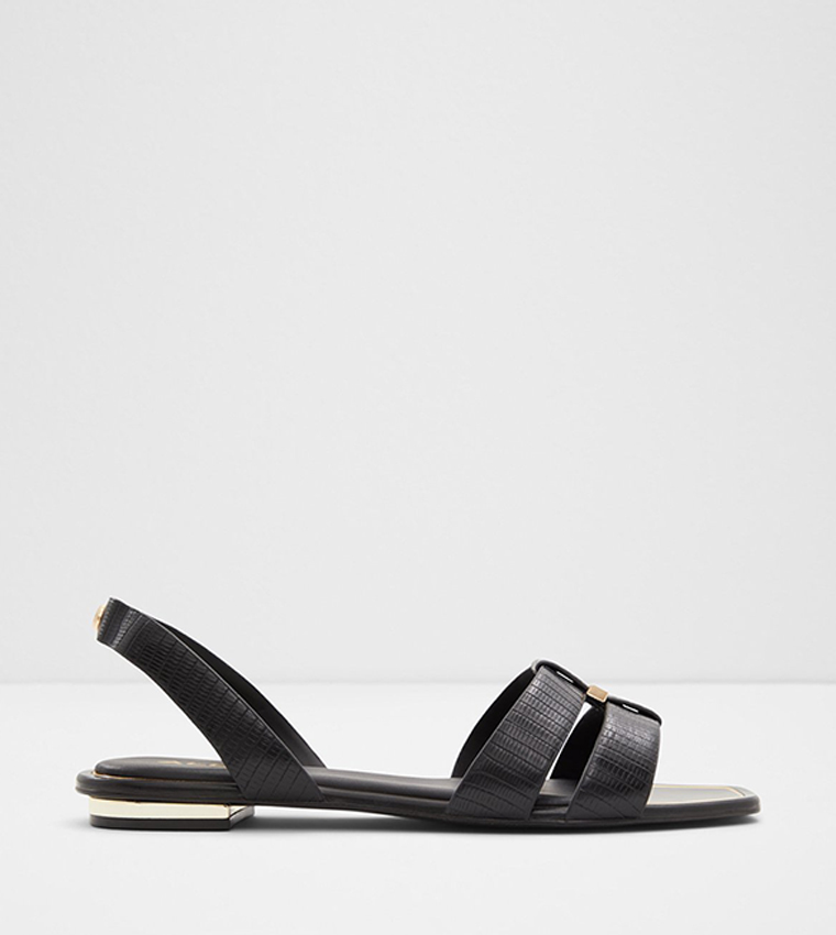 Aldo black flat sandals sales