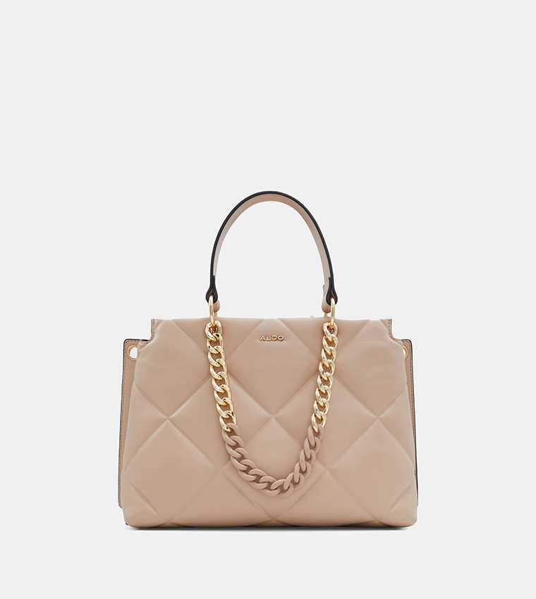 Buy Aldo BALKI Quilted Chain Detail Satchel Bag In Beige | 6thStreet Qatar