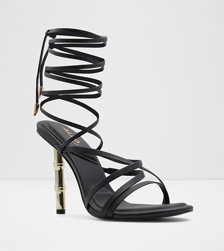 Aldo black lace up heels cheap