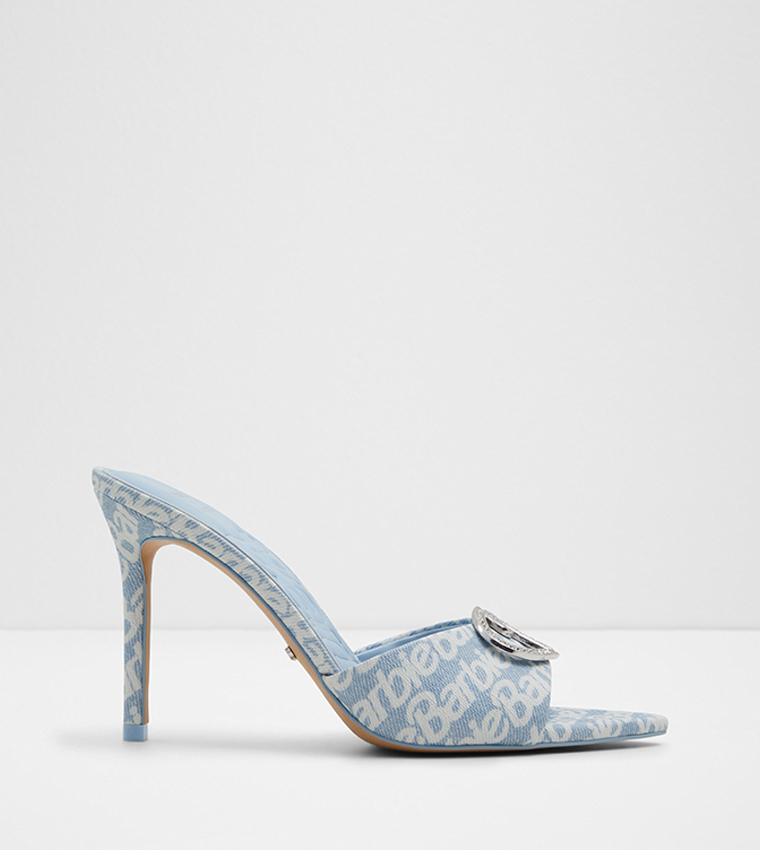Buy Aldo BARBIEHILLS Printed Heeled Sandals In Light Blue