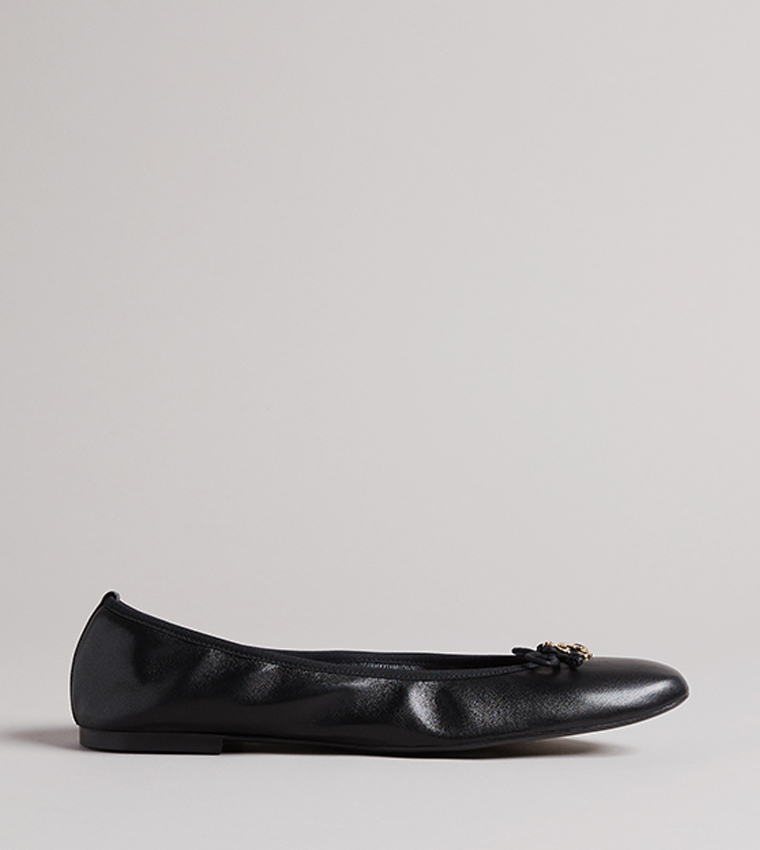 BAYLAY Leather Bow Ballerinas