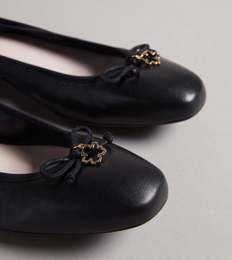 BAYLAY Leather Bow Ballerinas