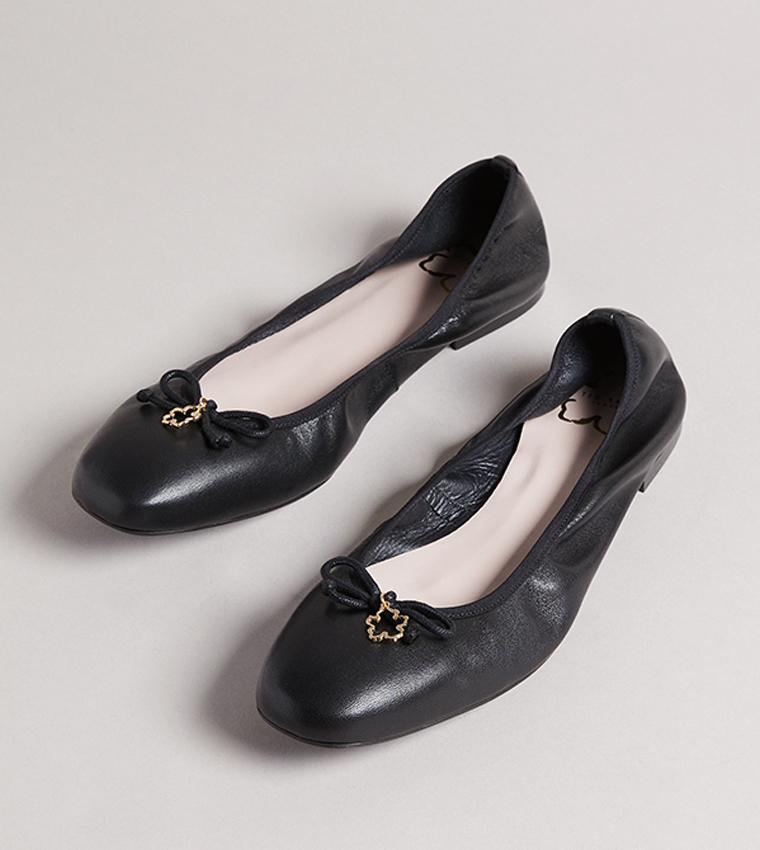 BAYLAY Leather Bow Ballerinas