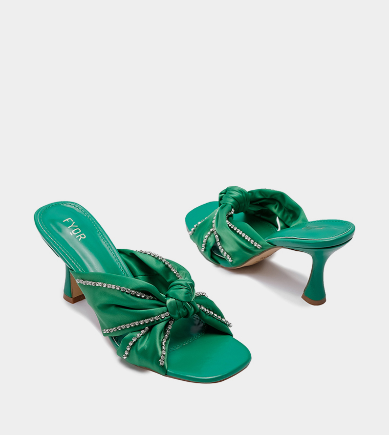 Embellished Open Toe Heel Sandals