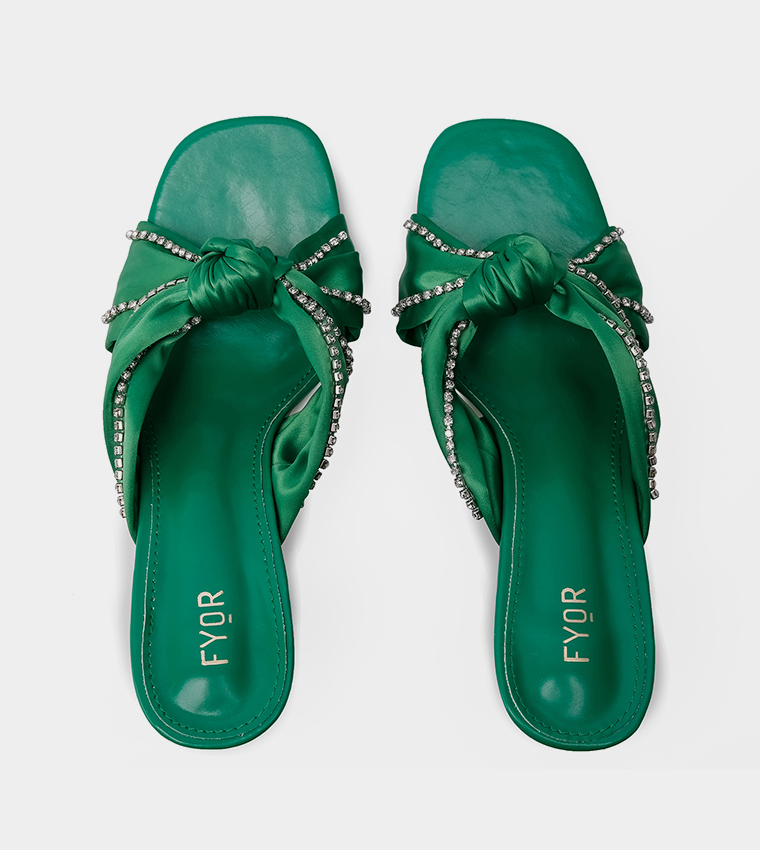 Embellished Open Toe Heel Sandals