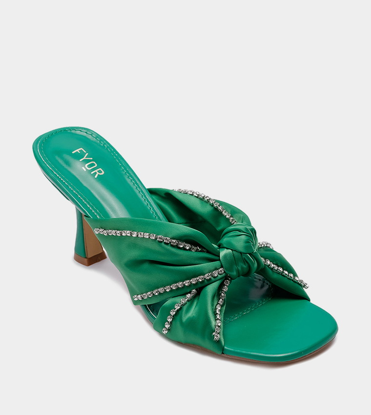 Embellished Open Toe Heel Sandals
