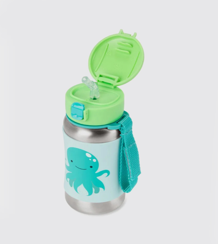 Skip Hop Zoo Octopus Stainless Steel Straw Water Bottle