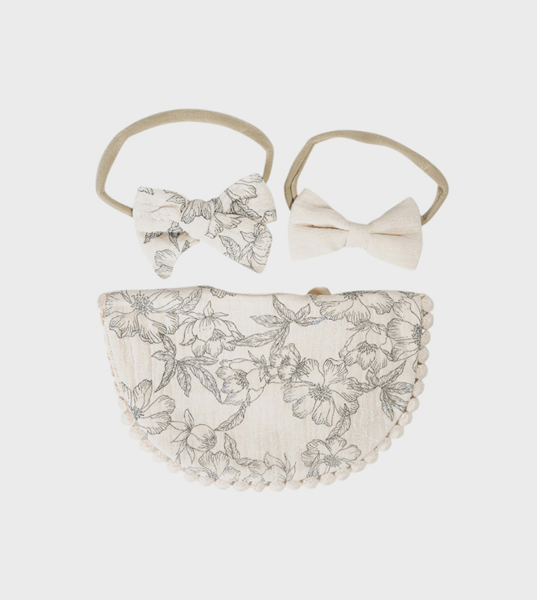 AVA Baby Bib and Bow Set