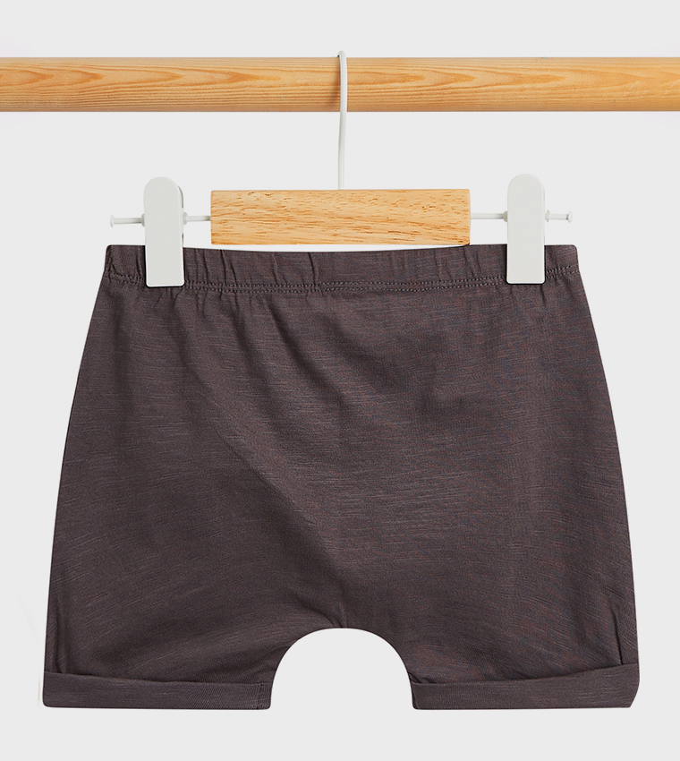 Embroidered Crew Neck Shorts Set