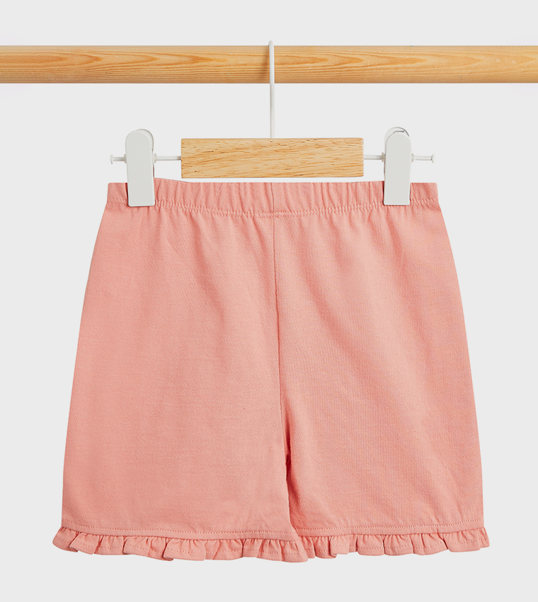 Embroidered Crew Neck Shorts Set
