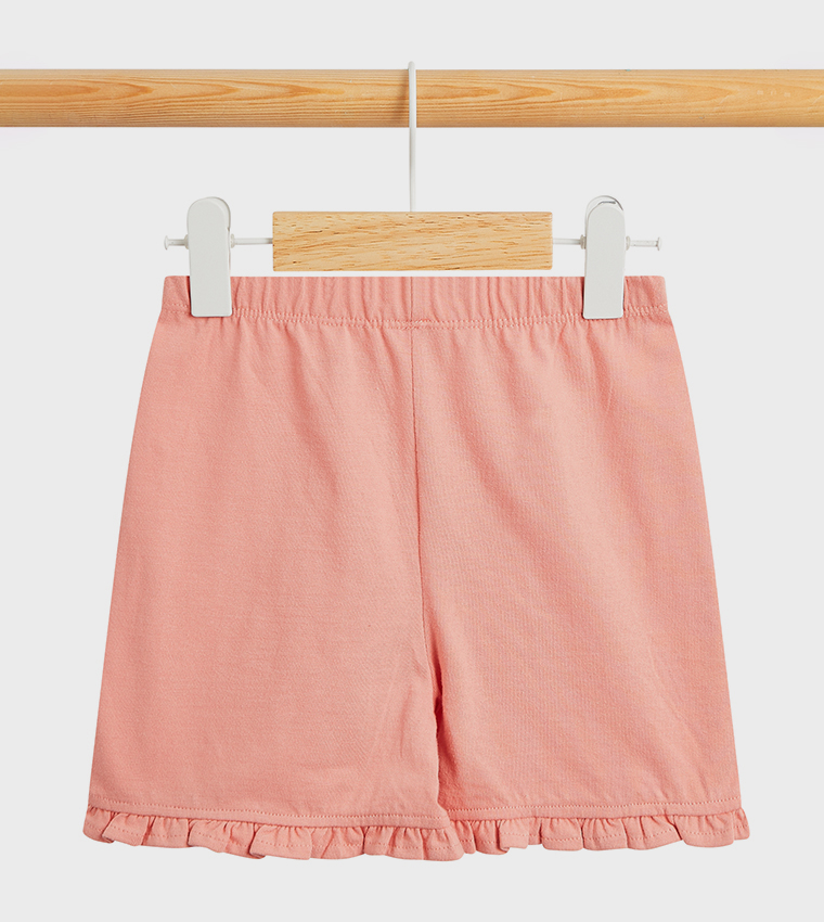 Embroidered Crew Neck Shorts Set