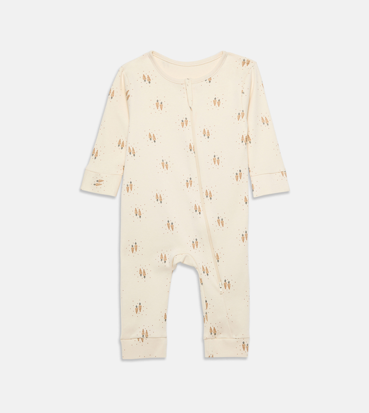 سليب سوت بطبعة وكم طويل - 3 قطع 