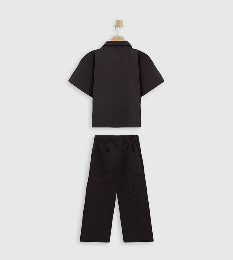 Short Sleeves Revere Collar Co-Ord Set