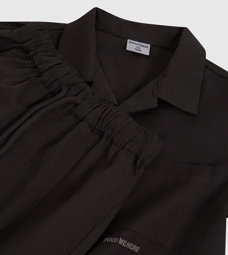 Short Sleeves Revere Collar Co-Ord Set