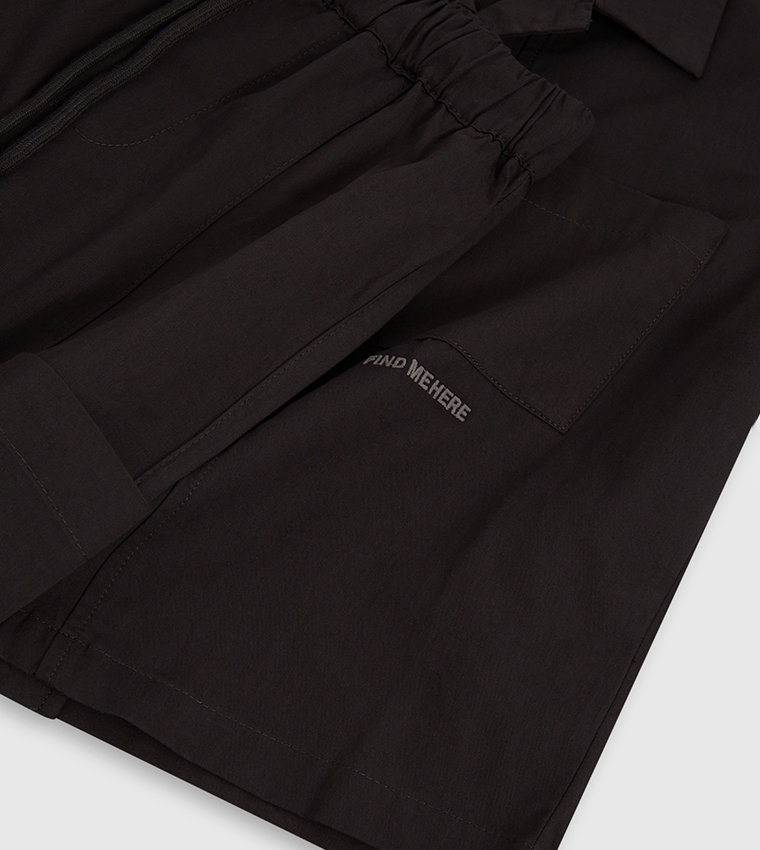 Short Sleeves Revere Collar Co-Ord Set