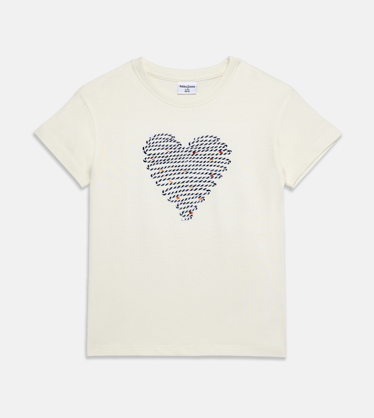 Appliqued Short Sleeves T-Shirt