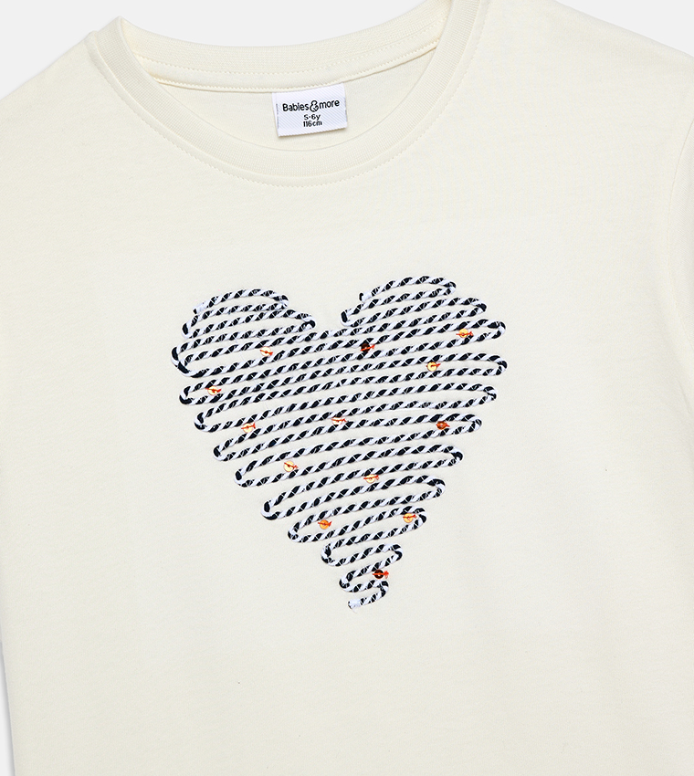 Appliqued Short Sleeves T-Shirt
