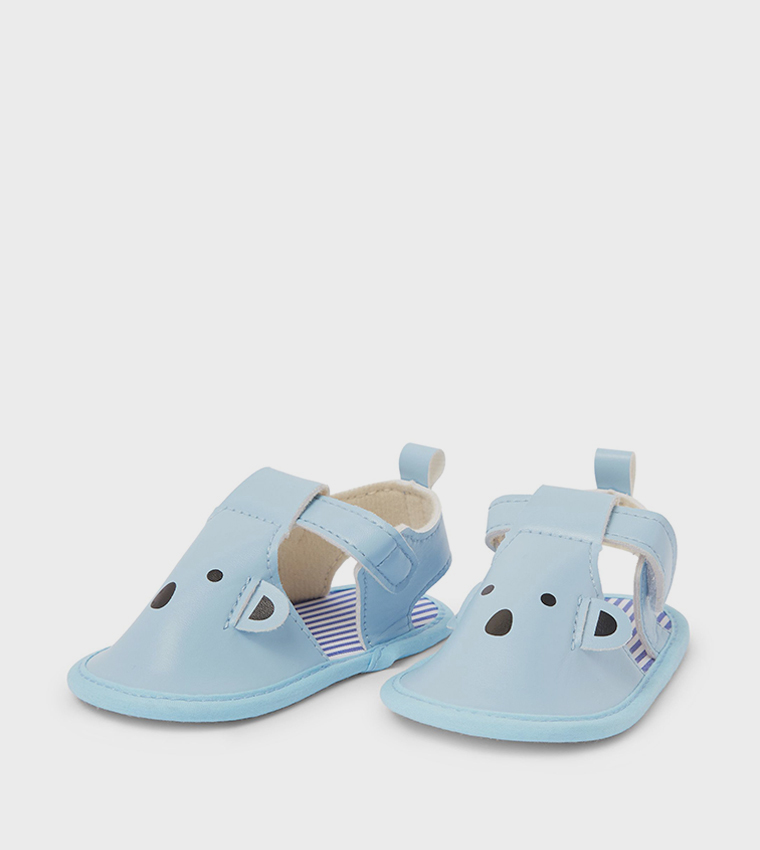 Appliqued Velcro Flat Shoes