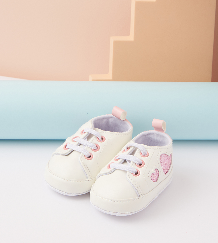 Glitter Soft Sole Lace-Up Shoes
