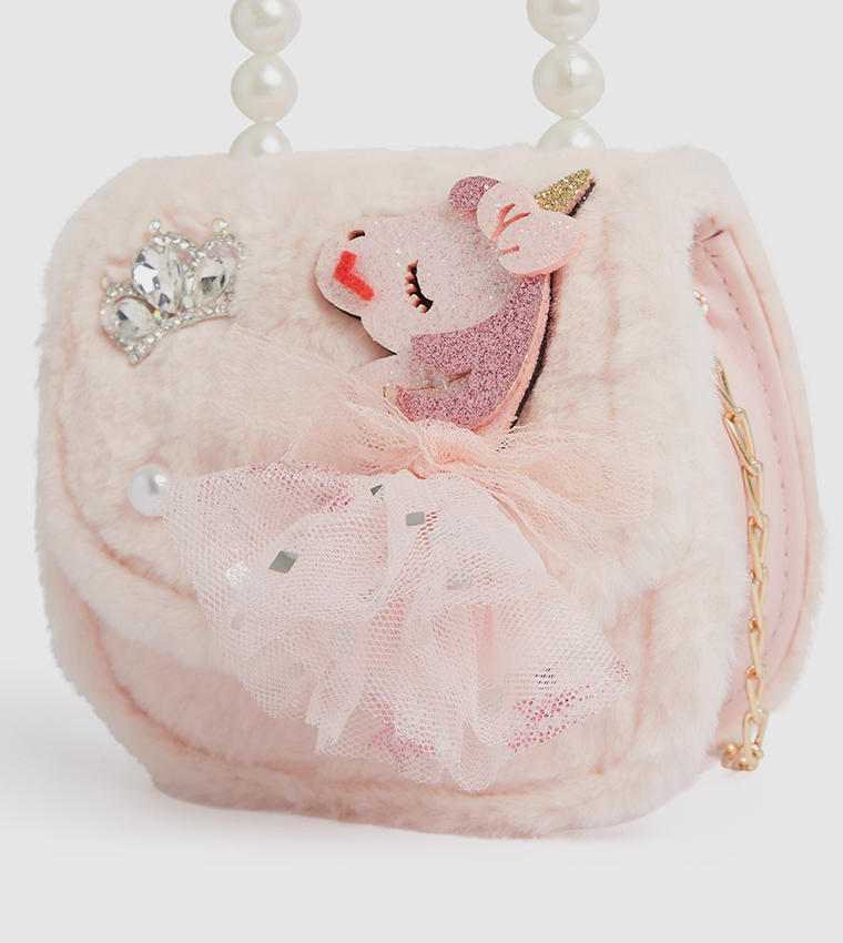 Appliqued Flap Top Handle Bag