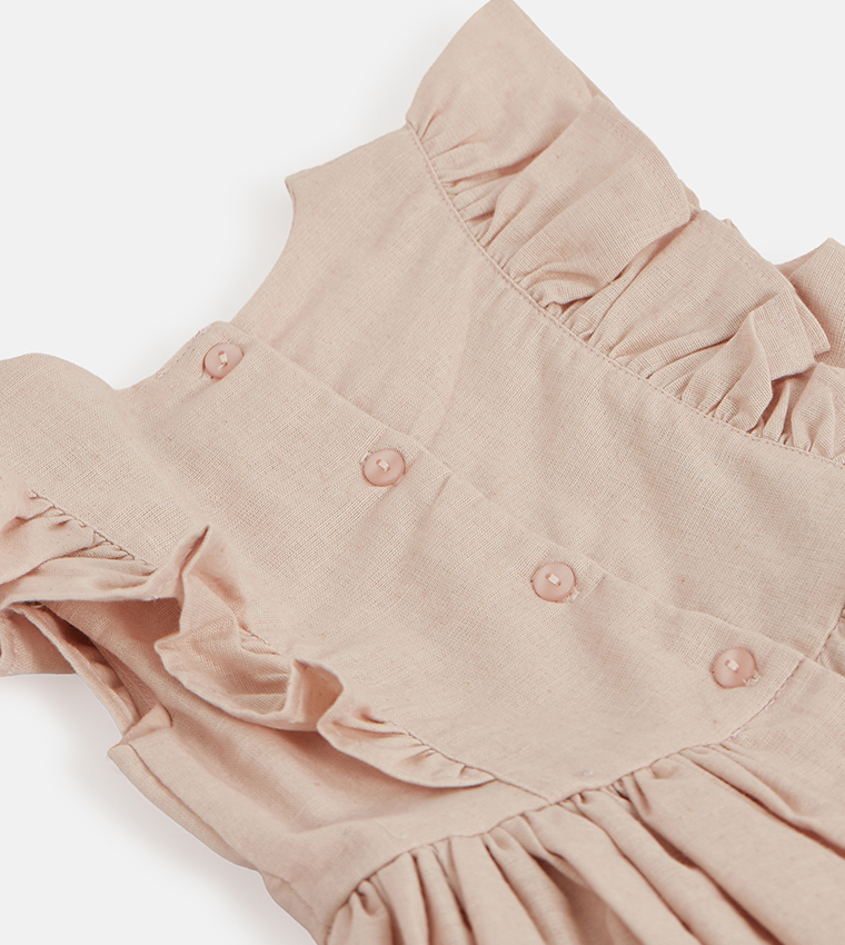 Embroidered Sleeveless Mesh Dress