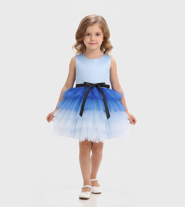 Natalia Belted Sleeveless Midi Party Dress