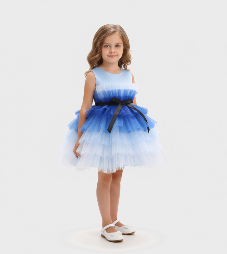 Natalia Belted Sleeveless Midi Party Dress