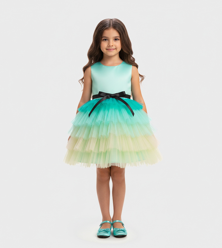 Natalia Belted Sleeveless Midi Party Dress