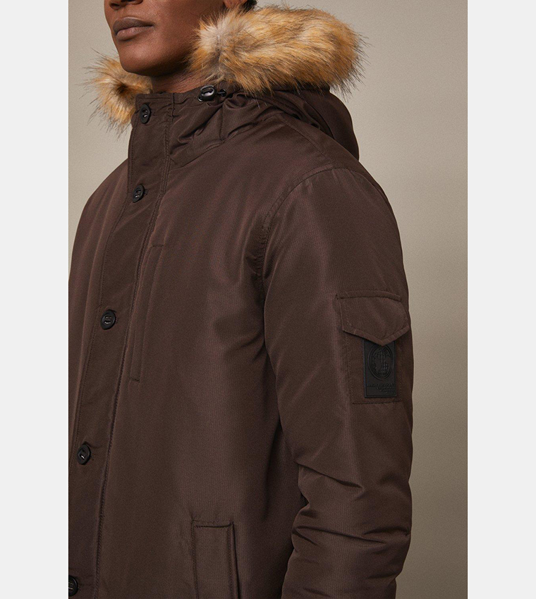 Buy Burton Smart Hooded Heavyweight Parka Jacket In Brown | 6thStreet Qatar