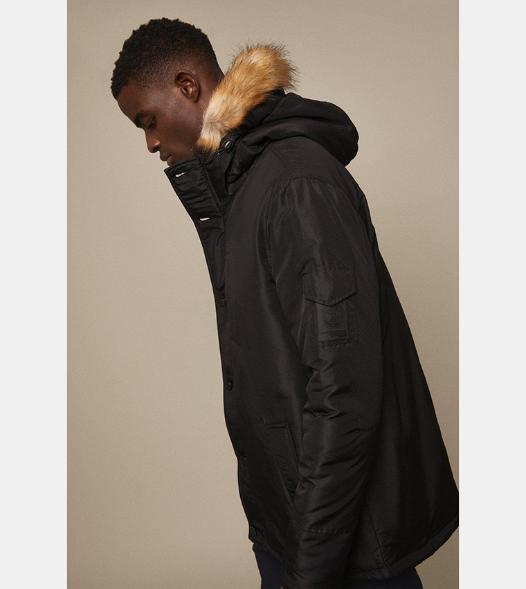Valmont Insulated Black Hooded Parka - Black