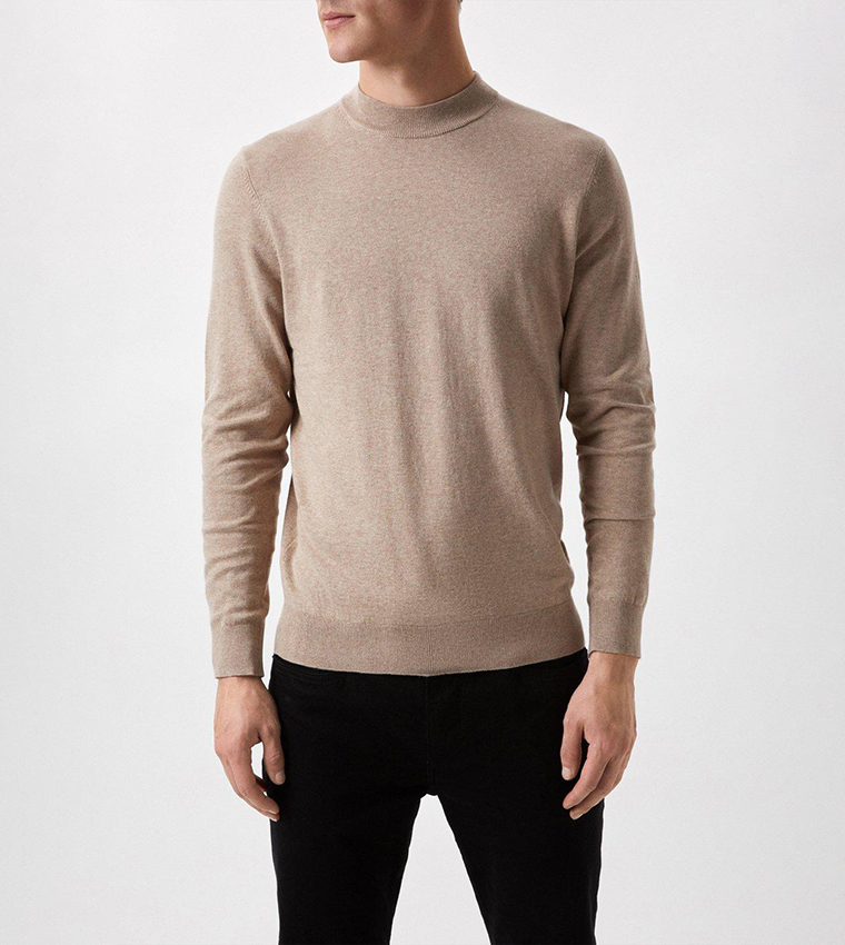 Buy Burton Cotton Rich Stone Knitted Turtle Neck Sweater In Beige 6thStreet Kuwait