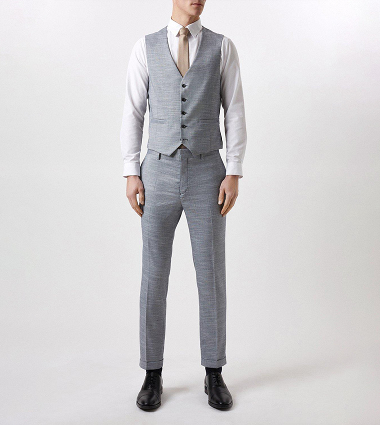Burton grey waistcoat sales