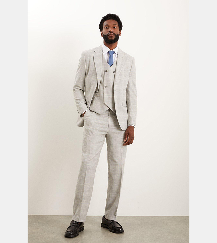 Grey discount textured waistcoat