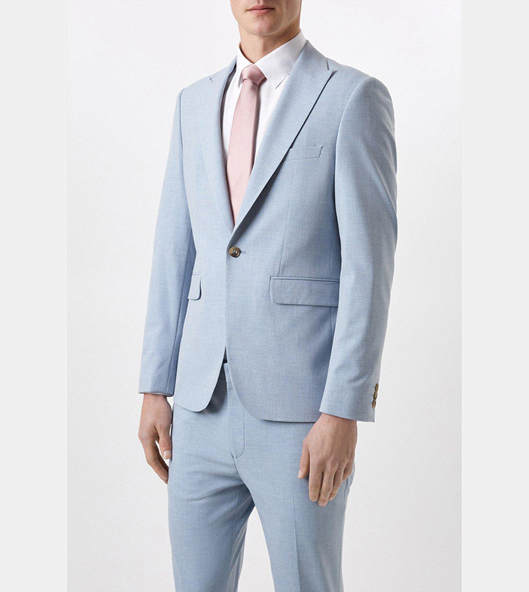 Pale blue blazer sales