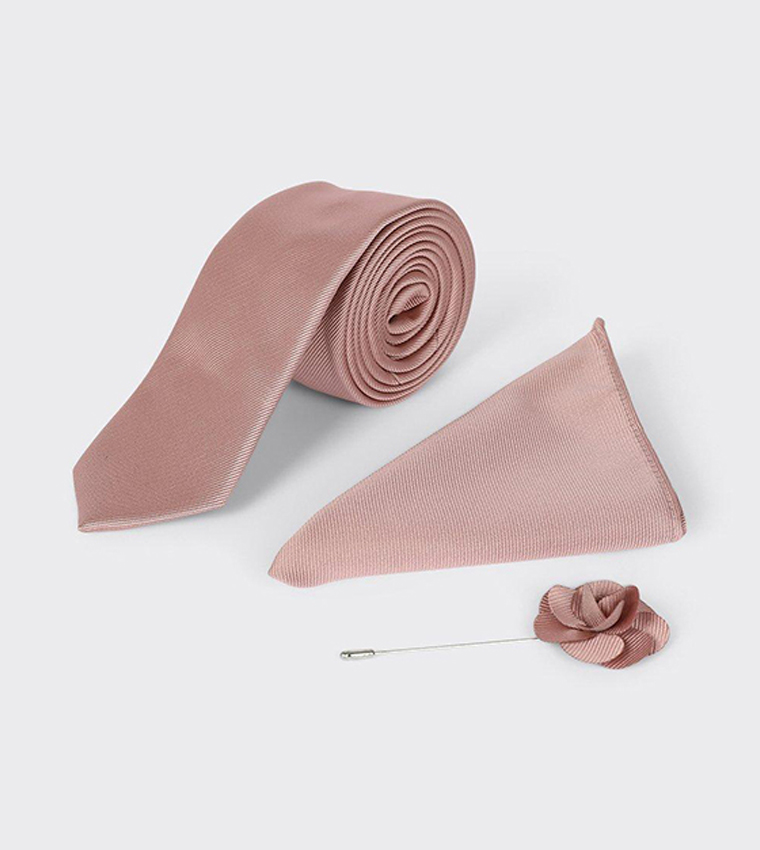 Wedding Tie Set with Matching Lapel Pin