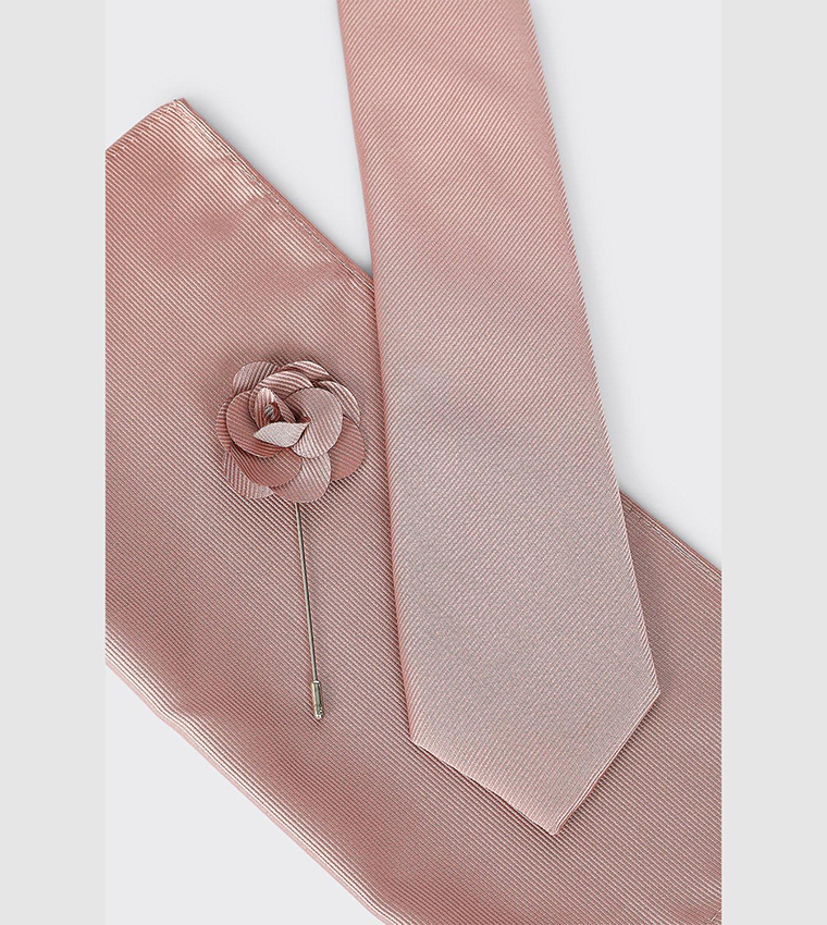 Wedding Tie Set with Matching Lapel Pin