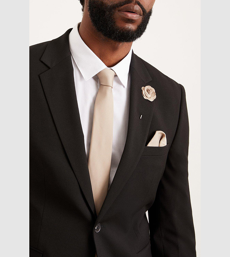 Wedding Tie Set with Matching Lapel Pin