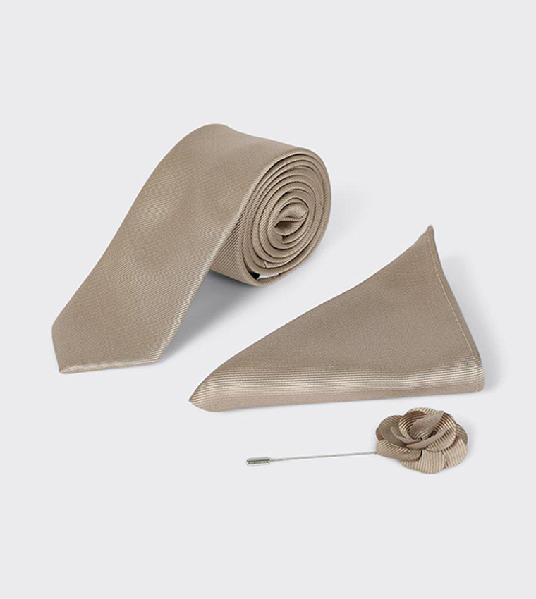 Wedding Tie Set with Matching Lapel Pin